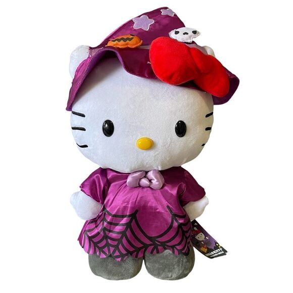 HELLO KITTY HALLOWEEN WITCH EXCLUSIVE PORCH DOOR GREETER PLUSH SANRIO 2022 NWT - Picture 1 of 4